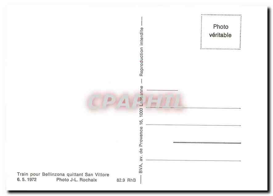 CPM Train pour Bellinzona quittant San Vittore — Verso