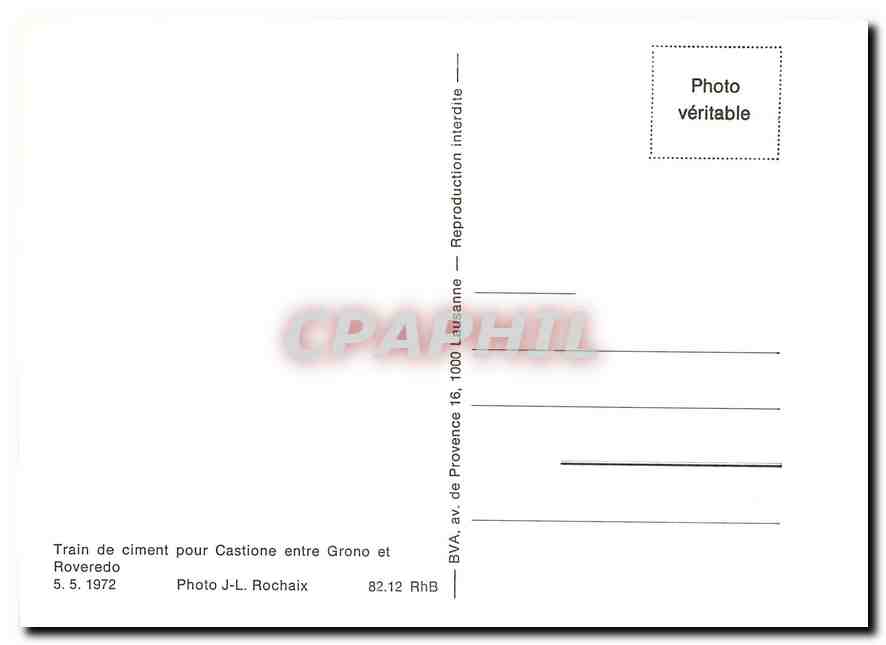 CPM Train de ciment pour Castione entre Grono et Roveredo — Verso