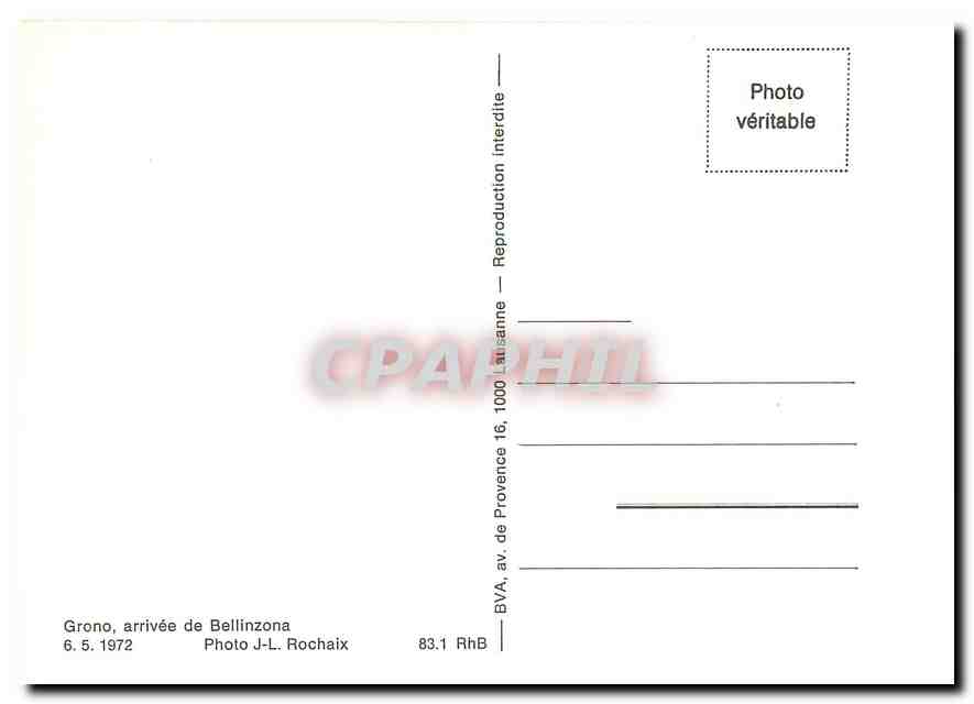 CPM Grono arrivée de Bellinzona — Verso