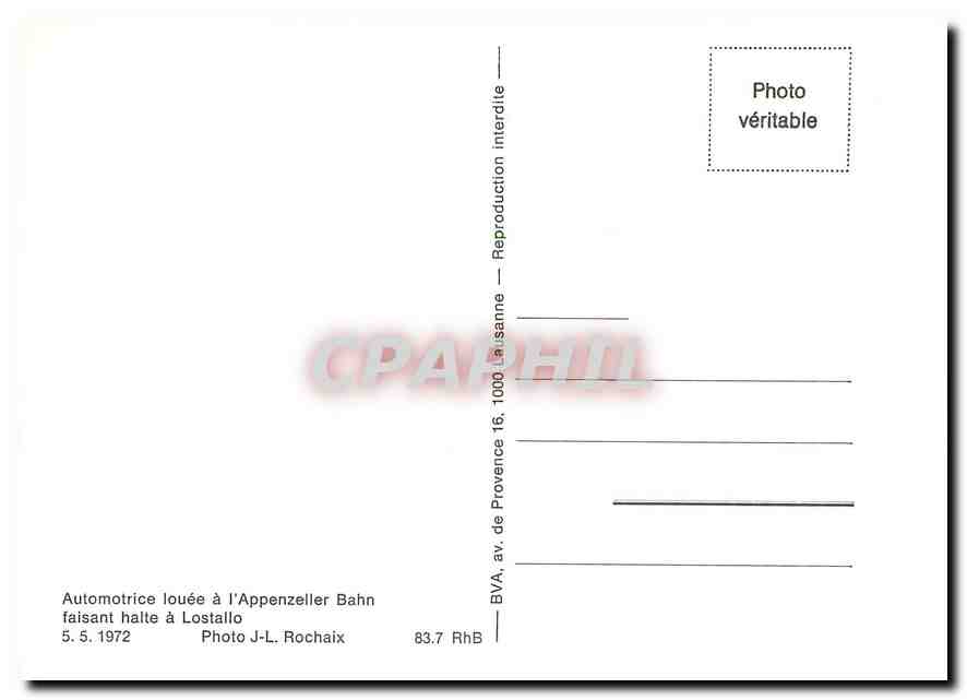 CPM Automotrice louée à l'Appenzeller Bahn faisant halte à Lostallo — Rückseite