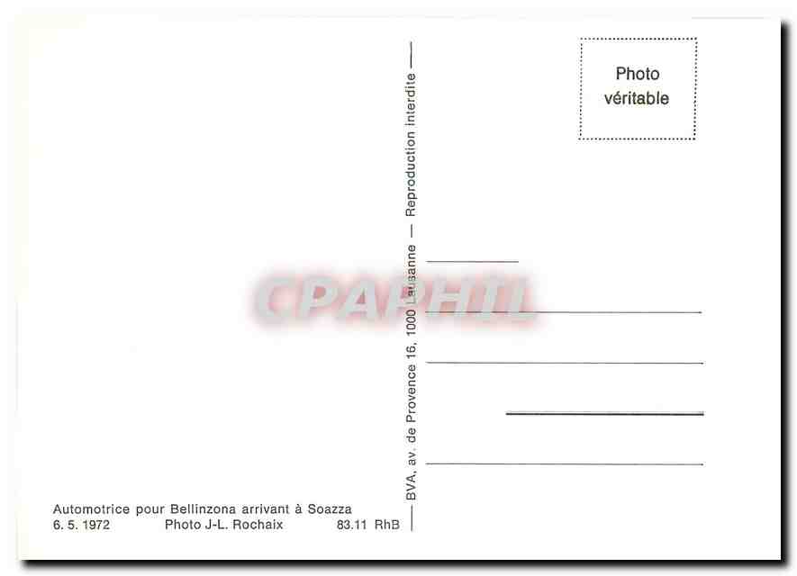 CPM Automitrice pour Bellinzona arrivant à Soazza — Verso