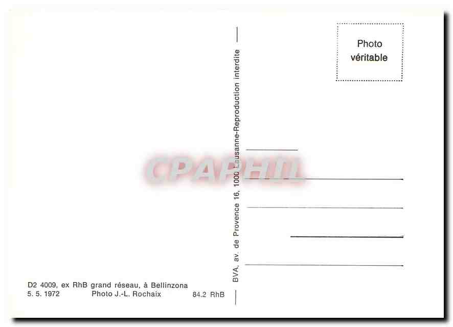 CPM D3 4009 ex RhB grand réseau à Bellinzona — Rückseite