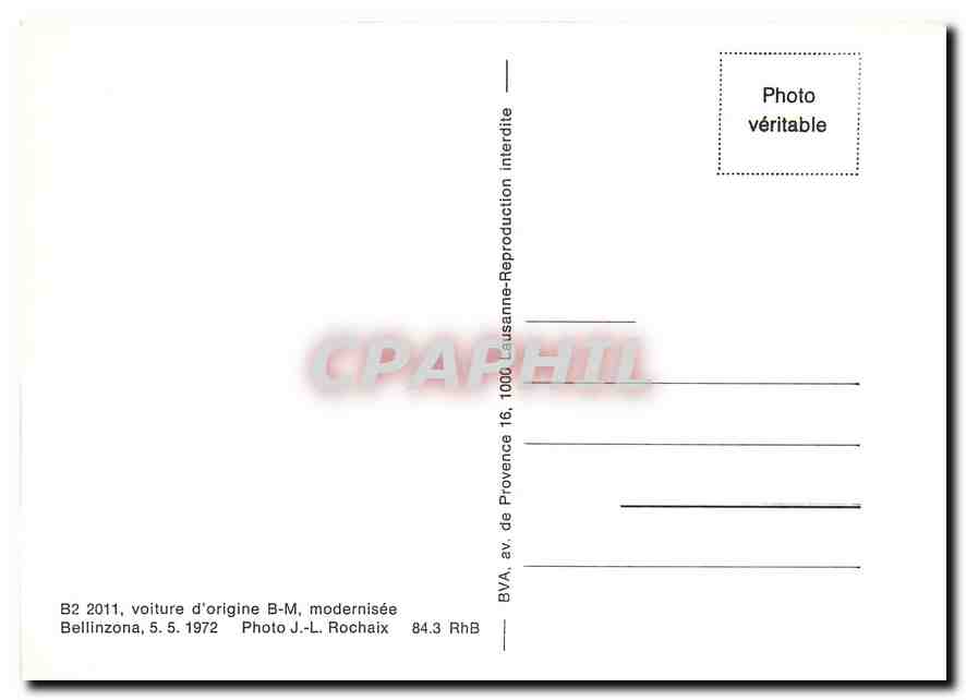 CPM B2 2011 voiture d'origine B-M modernisée — Verso