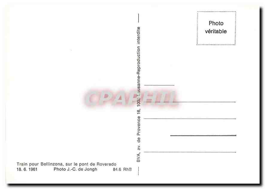 CPM Train pour Bellinzona sur le pont de Roveredo — Verso