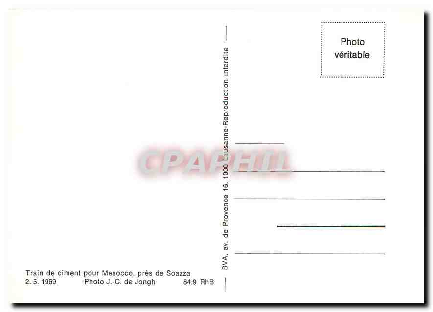 CPM Train de ciment pour Mesocco près de Soazza  — Verso