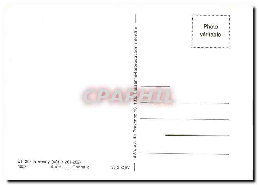 CPM BF 202 à Vevey — Verso