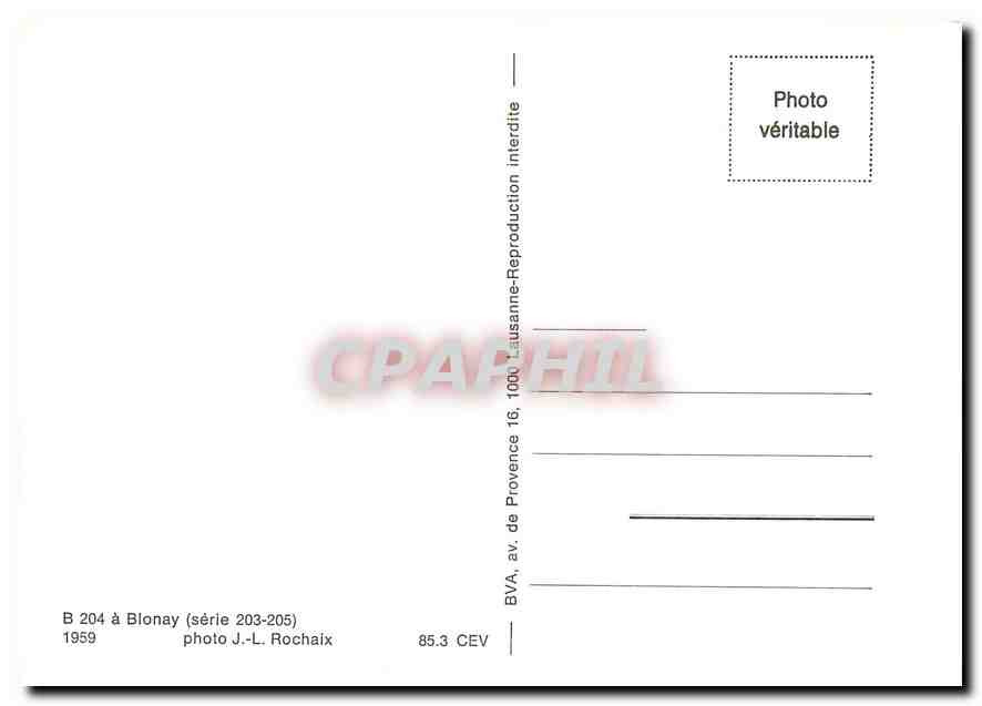 CPM B 204 à Blonay — Verso
