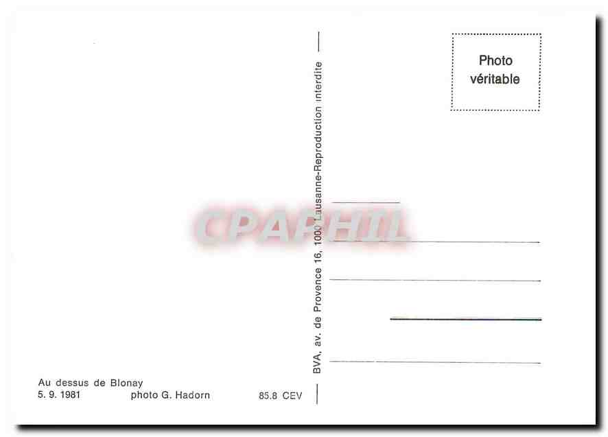 CPM Au dessus de Blonay — Verso