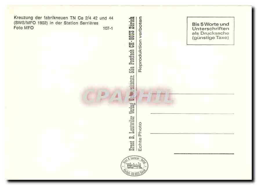 CPM Kreuzung der fabrikneuen TN Ce 2/4 42 und 44 — Rückseite