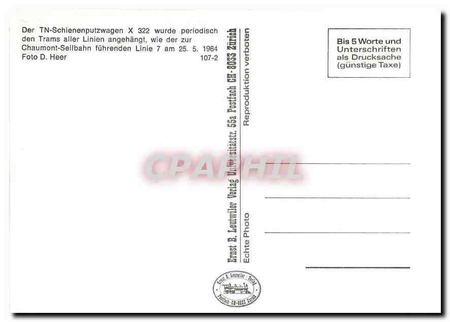 CPM Der TN-Schienenputzwagen X 322 wurde periodisch den Trams aller Linien angehangt wie der zur Cha — Verso