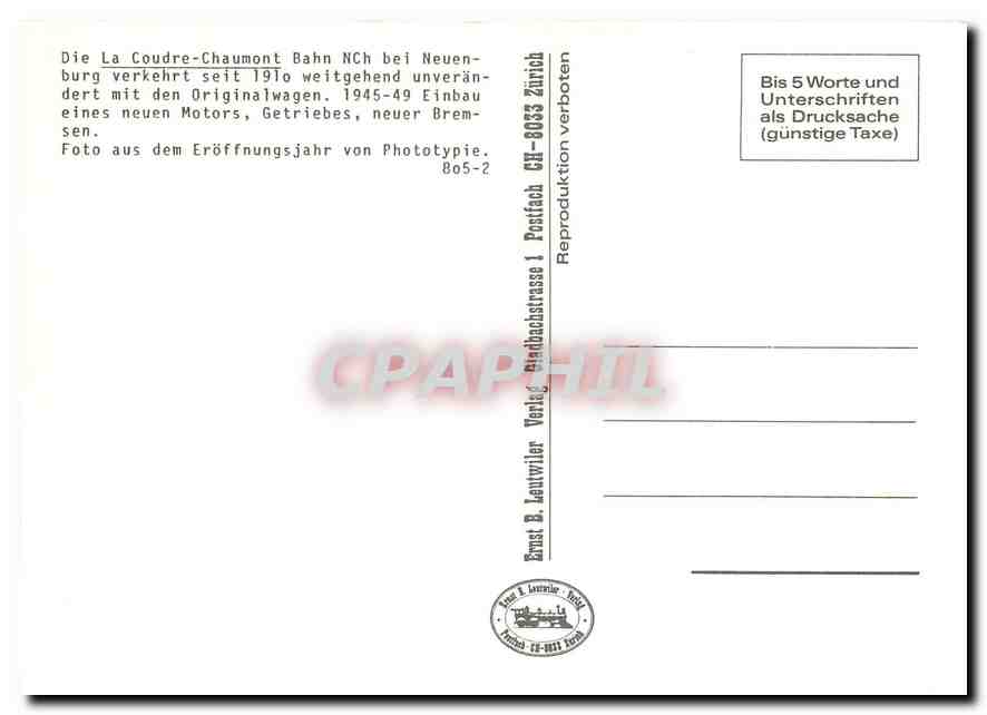 CPM Zwischen 1894 und 1920 bestand in St. Blaise ein bescheidenes — Verso