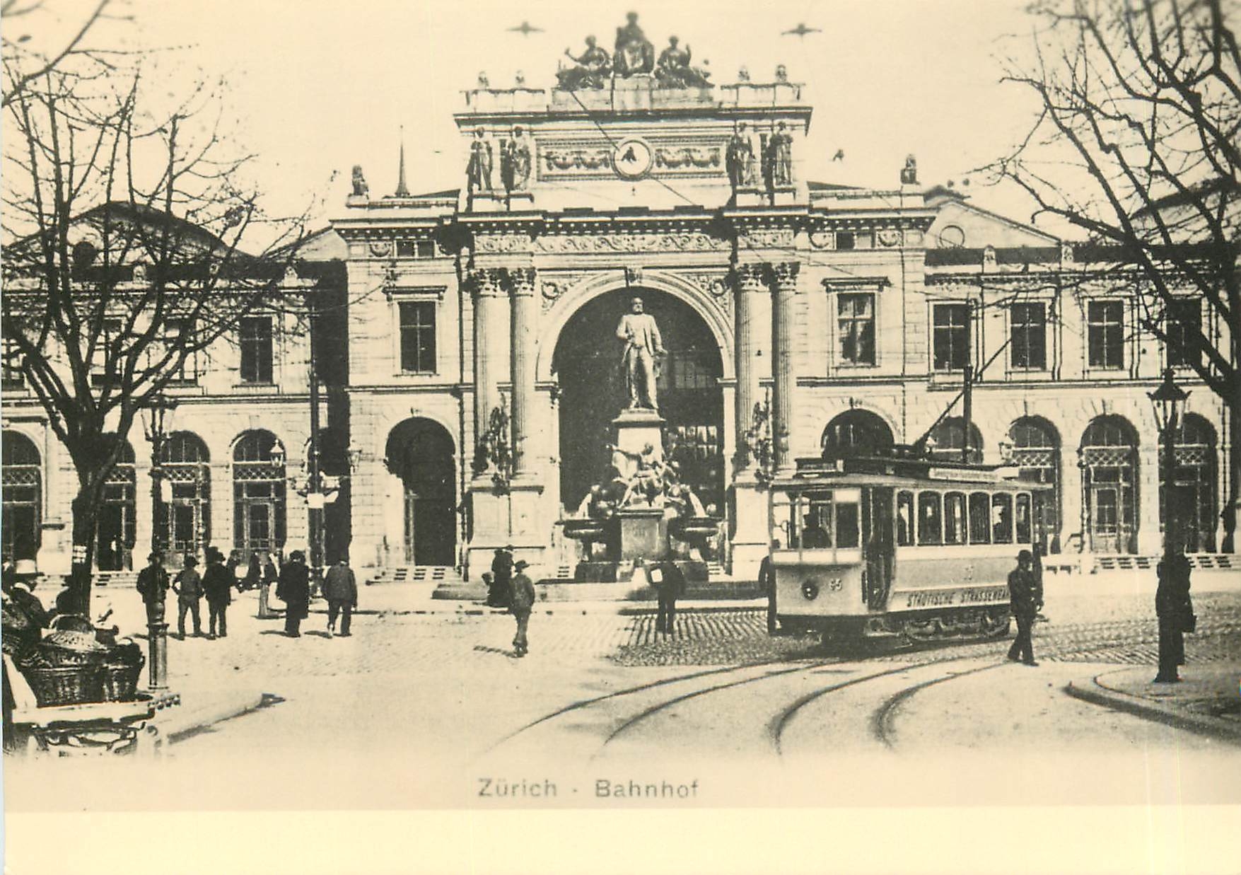 CPM Hauptbahnof mit Tram Nr 65 der stadtischen Linie Hornbach - Tunnelstrasse um 1900