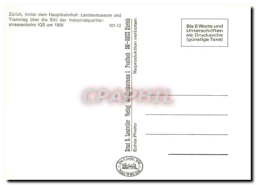 CPM Zurich hinter dem Hauptbahnhof  — Verso