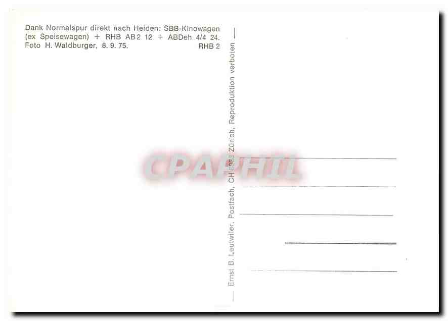 CPM Dank Normalspur direkt nach Heiden  — Verso