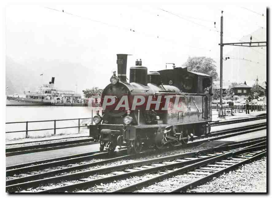 CPM Zweimal Dampf in Bienz am 19. Juni 1077 Brunig-Tal6bahnlok SBB G 3/4 208 (SLM 1913) vor Raddampf
