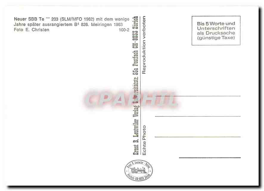 CPM Neuer SBB Te 203 — Verso