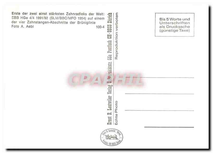 CPM Erste der zwei einst starksten Zahnradloks der weit — Verso