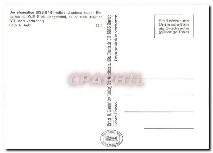 CPM Der ehemalige StSS B4  61 wahrend seines kurzen Ein-satzes als OJB B 25 — Verso