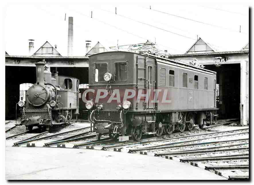 CPM Reserveloks im Deot Landquart einst:RhB G 3/4 11 (SLM 1898)und Ge 4/6 301 (SLM/BBC) am 1 mai 196