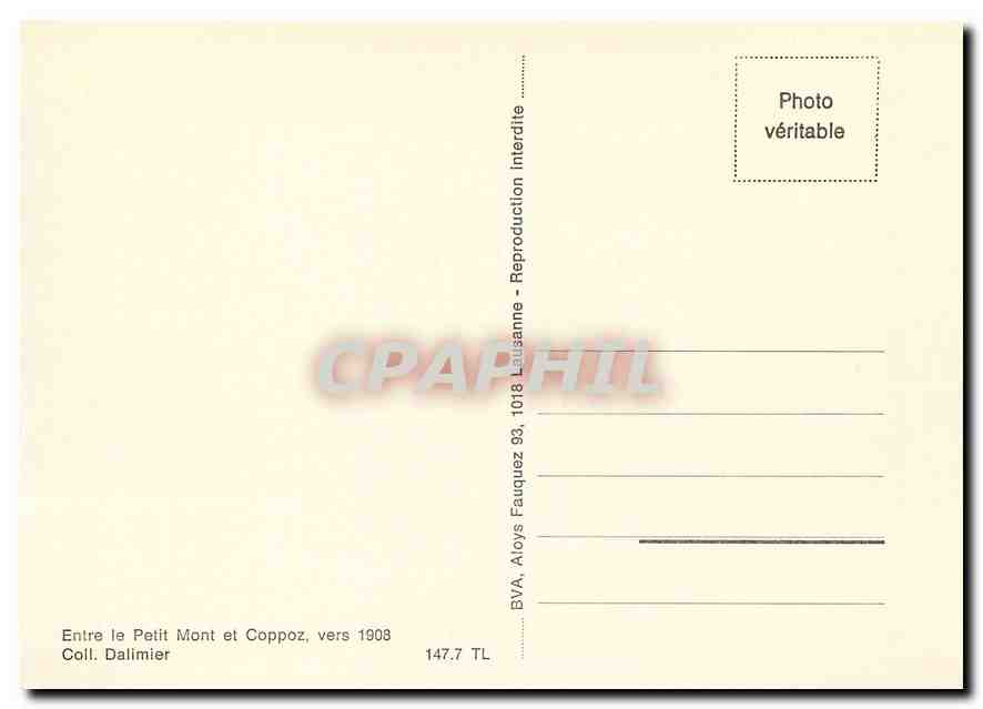 CPM Entre le petit Mont et Coppoz. Vers 1908. Coll.Dalimier — Verso