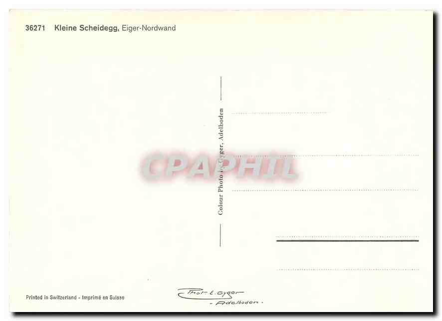 CPM 36271 Kleine Scheidegg  Eiger-ordwand — Rückseite