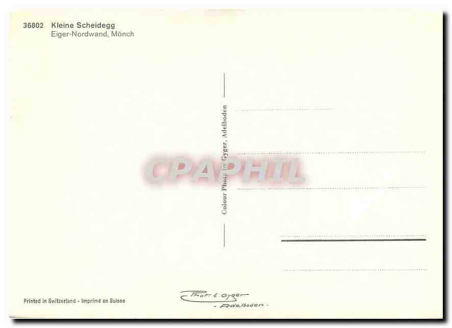 CPM 36802Kleine Scheidegg Eiger-Nordand Munch — Rückseite