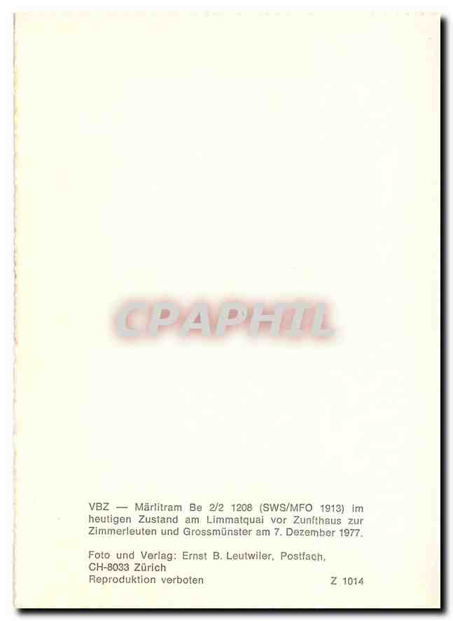 CPM VBZ - Marlitram Be 2/2 1208 — Verso