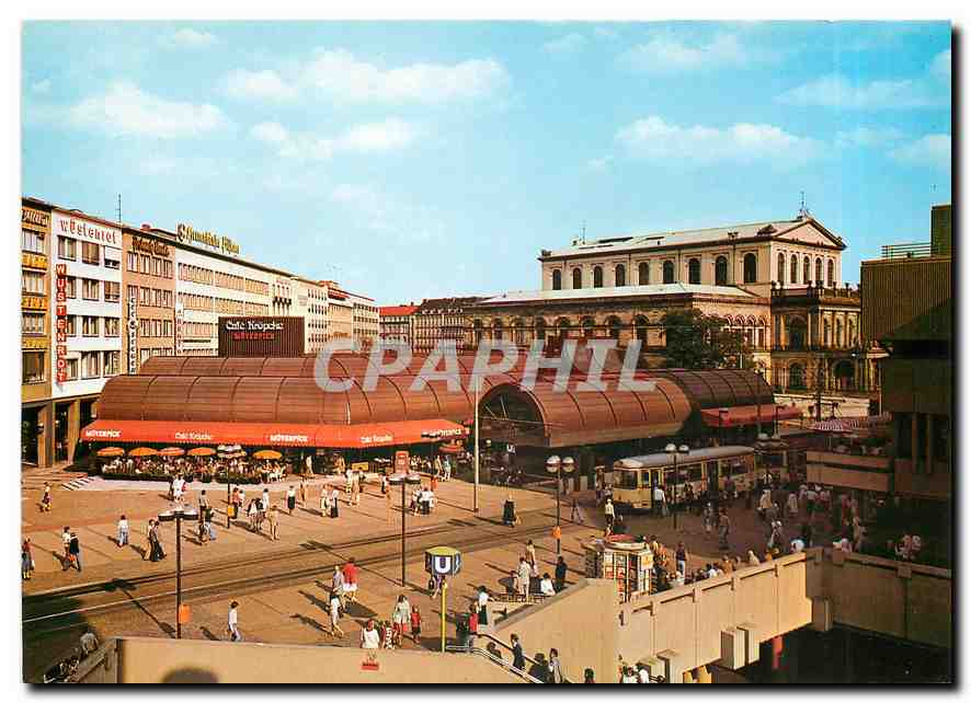 Messestadt Hannover — Restaurant Movenpick, Café Kropcke im Hintergrund die Oper — Kunstverlag Karl Bernhard, Hannover, Nr. 55 913