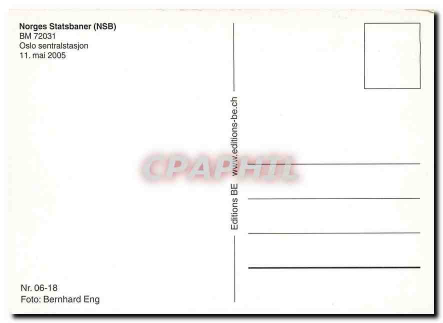 CPM Norges Statsbaner — Verso