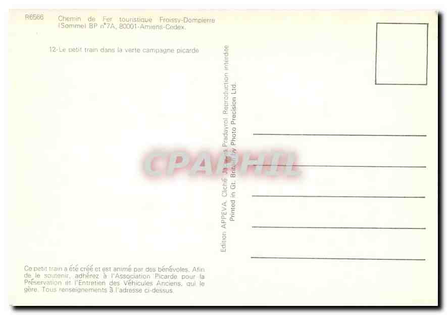 CPM Chemin de Fer touristique Froissy-Dompierre — Verso