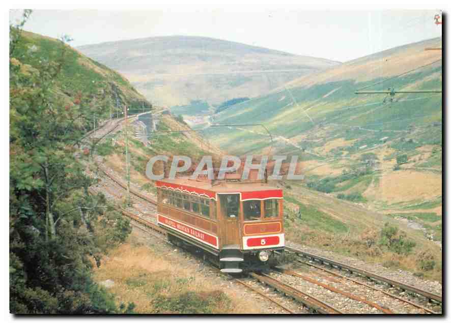CPM CAR N°5 AT LHERGHY VEG SNAEFELL MOUTAIN RAILWAY
