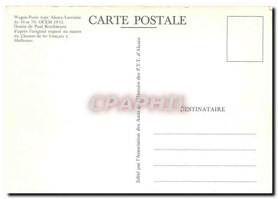 CPM Wagon-poste type Alsace-Lorraine — Rückseite