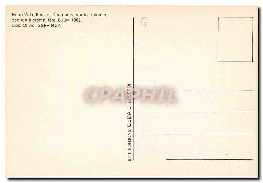 CPM Entre Val-d'Illiez et Champery — Verso