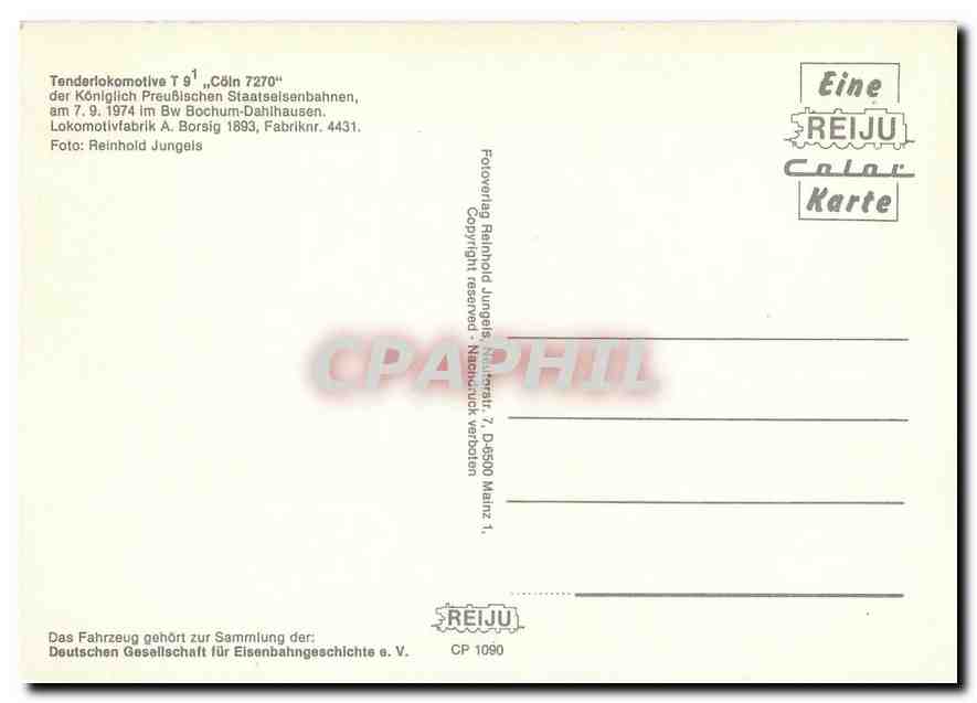 CPM Tenderlokomotive T 9 "COLN 7270" — Verso