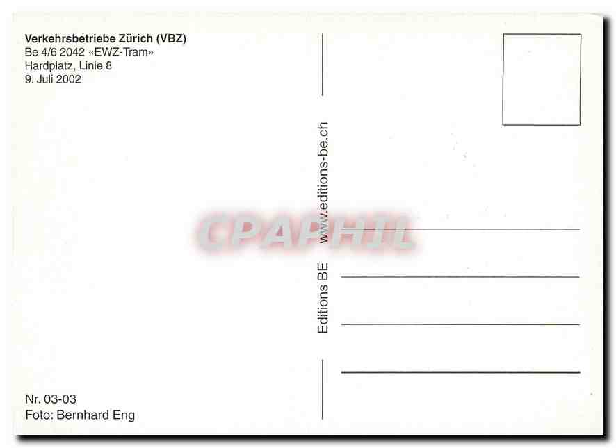 CPM Verkehrsbetriebe Zurich — Verso