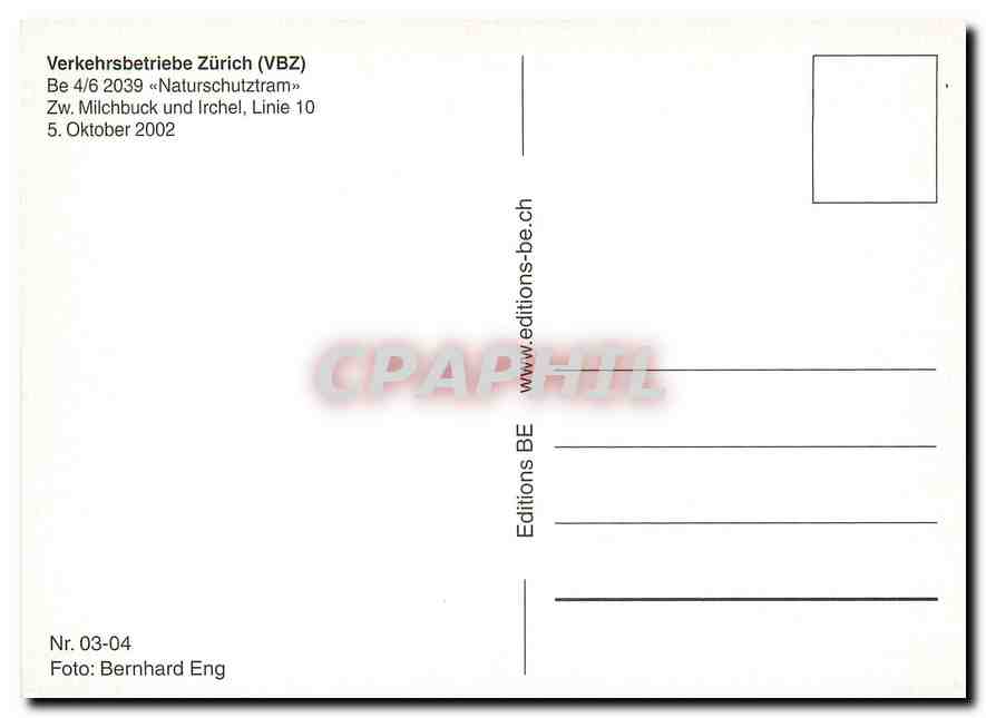 CPM Verkehrsbetriebe Zurich — Verso