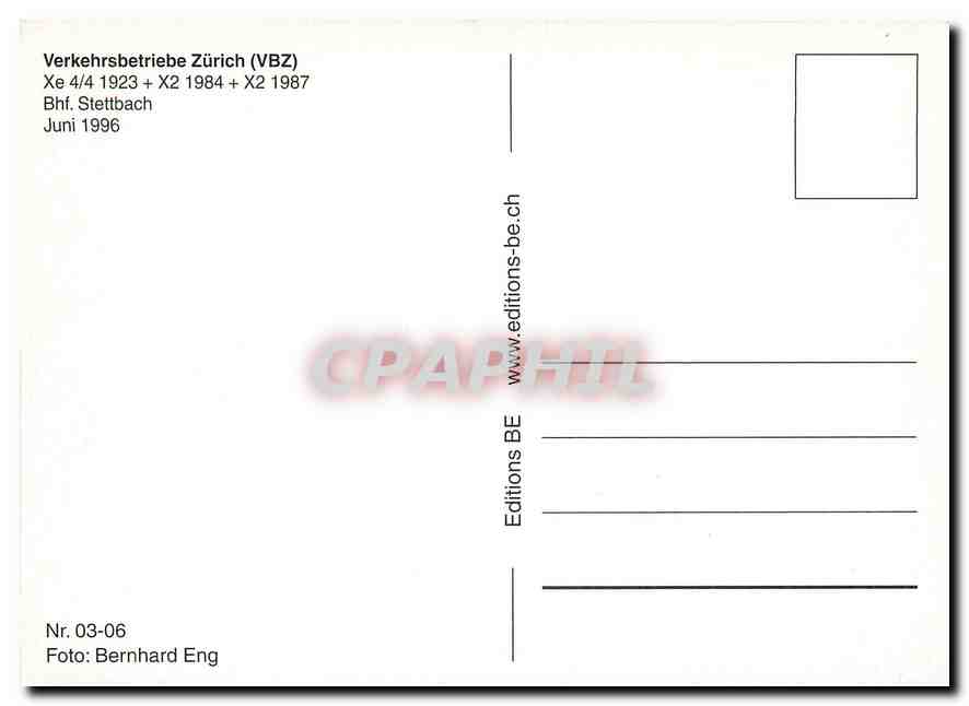 CPM Verkehrsbetriebe Zurich — Verso