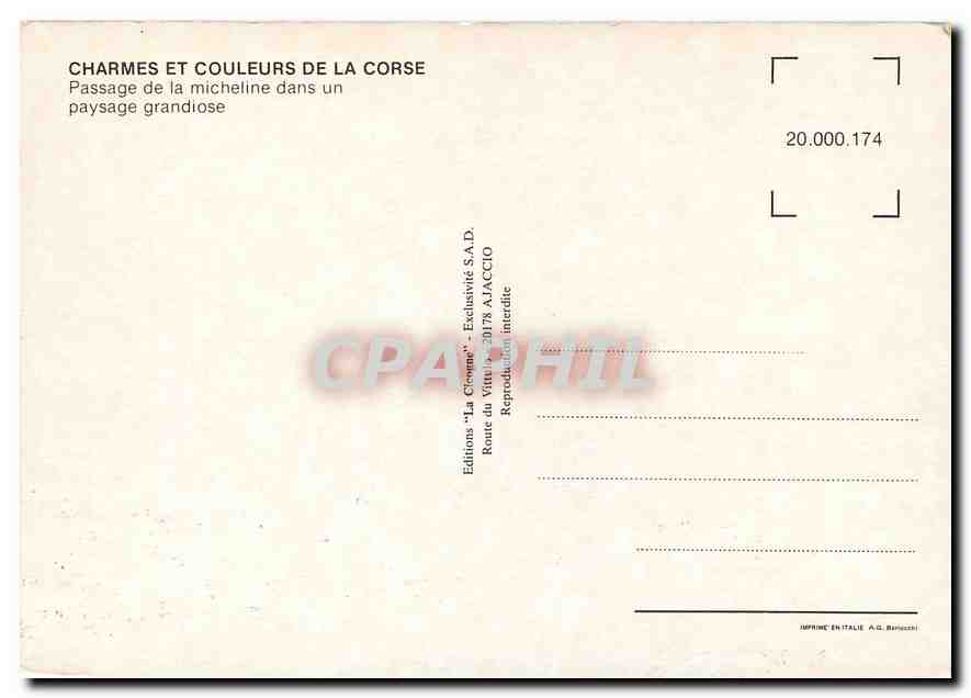 CPM CHARMES ET COULEURS DE LA CORSE — Verso