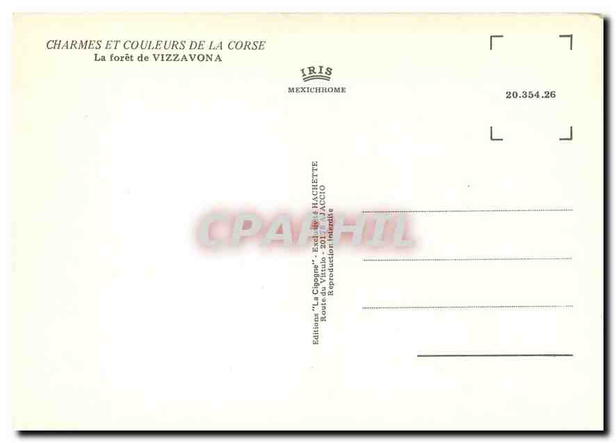 CPM CHARMES ET COULEURS DE LA CORSE — Verso