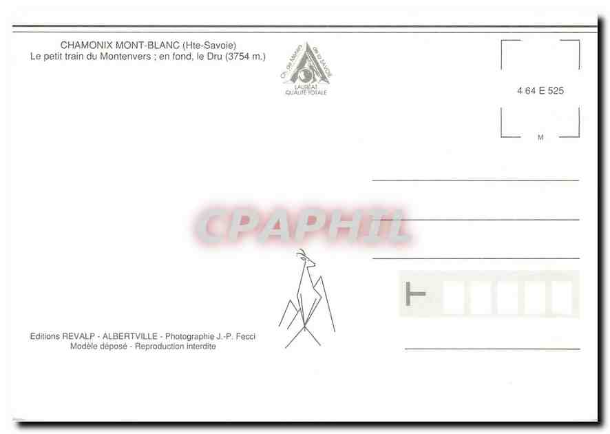 CPM CHAMONIX MONT-BLANC  — Verso