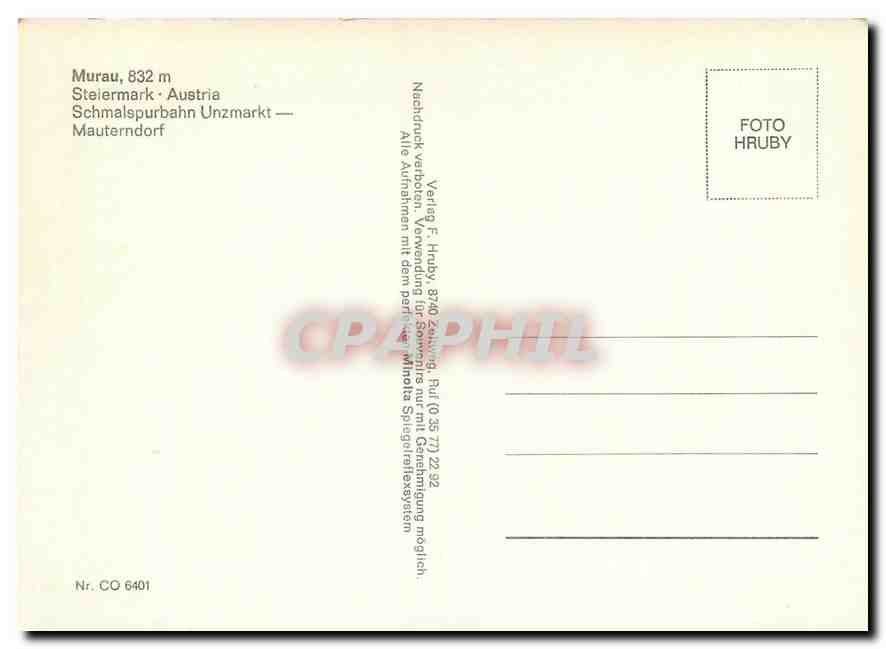 CPM Murau  Stelermark Austria — Verso