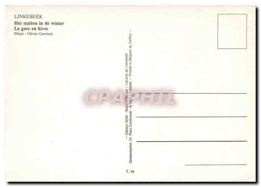 CPM La gare en hiver — Verso