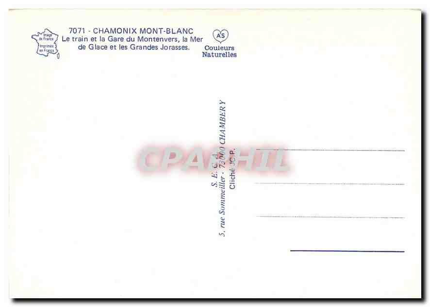 CPM CHAMONIX-MONT BLANC — Verso