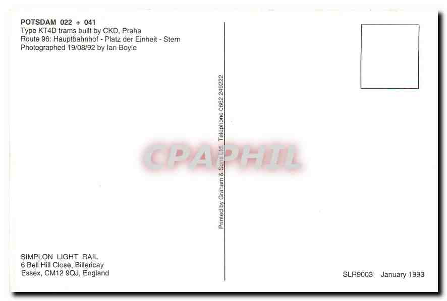 CPM POSTDAM O22 +041 — Verso