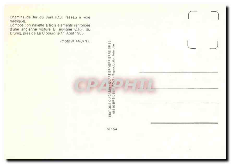 CPM Chemin de fer du Jura — Verso