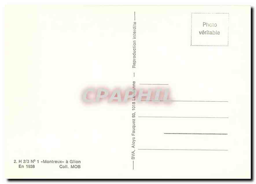 CPM 2. H 2/3 N°1 "Montreeux" à glion  — Verso