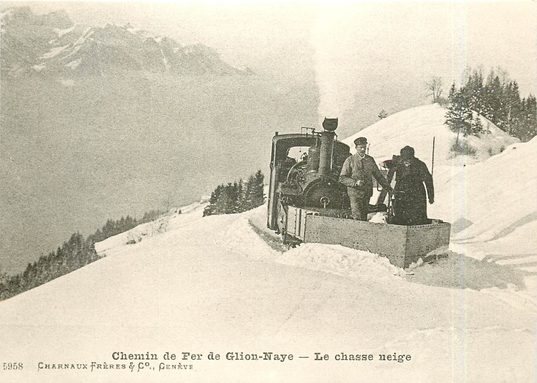 CPM Train chasse-nei près de Crêt-d'y-Bau Vers 1905