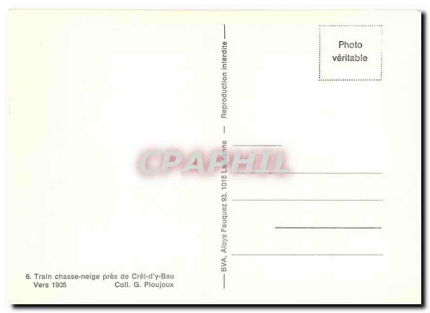 CPM Train chasse-nei près de Crêt-d'y-Bau Vers 1905 — Verso