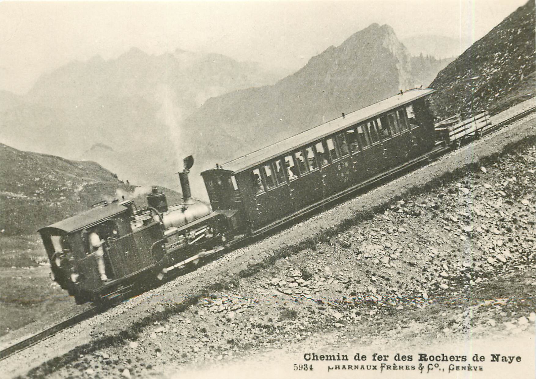 CPM Train aux Rochers de Naye 1925