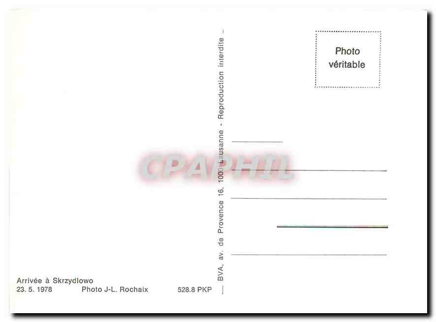 CPM Arrivée à Skrzydlowo — Verso